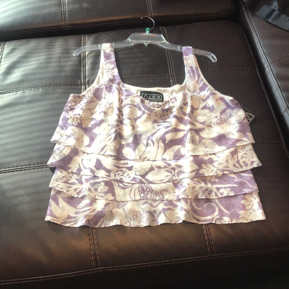 Purple and white top